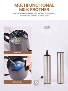Electric Frother Milk With Sleeve Whisk Stainless Steel Electric Milk Frother Handheld USB Rechargeable Handheld Whisk - Product Image 2