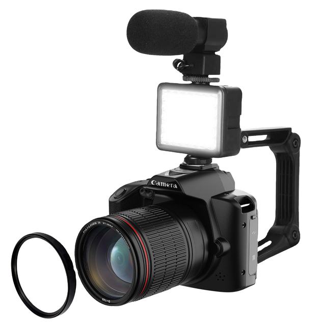 D5 4K HD 64MP DSLR Instant Camera with Retro Selfie LED Video Light Waterproof for YouTube & Photography