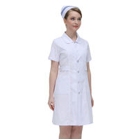 Blouse blanche pour médecins Blouse à manches longues adaptée à la blouse de laboratoire pour femme Uniforme d'infirmière Uniforme d'infirmière pour femme