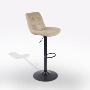 TABURETE CON ASIENTO Acolchado DE TELA BEIGE - Product Image 1