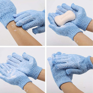 Guanti da doccia personalizzati guanti esfolianti da bagno guanti Scrub per il corpo con passante per massaggio Beauty Spa - Product Image 4