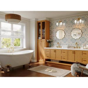 Miroir mural rond ondulé en verre Brightify de 24 pouces avec cadre en métal doré pour salon et salle de bain - Product Image 1