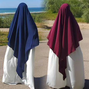 Middle East Dubai Solid Color <b>Bandana</b> Premium Jersey Khimar Wholesale Plain Color Breathable Tie Back Styles Khimar Jilbab - Product Image 3