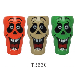Vasos de plástico personalizados con cara de fantasma horrible de Halloween para accesorios de bebidas de fiesta - Product Image 3