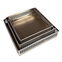 Ensemble de plateaux décoratifs rectangulaires en bronze, design vintage fait main, motif en filet