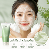 Mousse nettoyante en profondeur Akaril Heartleaf Quercetinol 150ml BHA Élimine les impuretés, l'excès de sébum, désobstrue les pores quotidiennement