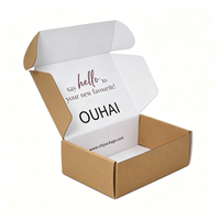 Boîte d'expédition pliable en carton ondulé personnalisée en papier kraft imprimé pour l'emballage d'huiles essentielles, de soins de la peau et de sérums.