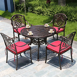 <span class=keywords><strong>Table</strong></span> en métal vintage en aluminium coulé pour l'extérieur, cafétéria, <span class=keywords><strong>jardin</strong></span> - Product Image 3