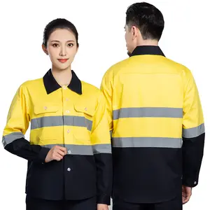 건설 높은 하이 가시성 작업복 착용 재킷 유니폼 셔츠 남성용 작업