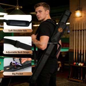 YEUEK <b>Pool</b> Cue Case, Hard <b>Pool</b> <b>Stick</b> Case 1x1, Holds 1 Complete of 2-Piece Cue, with Zipper Pockets, Soft Shoulder Strap Handle - Product Image 2