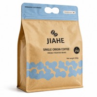 Sachets à café JIAHE en kraft à fond plat octogonal, laminés, refermables, résistants à l'humidité, imprimés en héliogravure, vente en gros