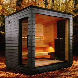 Sauna de Vapor Panorámica de Madera Maciza para Exteriores, Moderna, para 8 Personas, Vapor Húmedo, Cedro Rojo, Pino, Hemlock, Control por Computadora, Proveedor Chino - Product Image 4