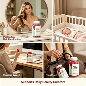 Gummies de soutien post-partum pour la perte de cheveux Baby Blues – Complexe de glutathion, collagène et vitamines pour la croissance des cheveux, la santé des ongles et <span class=keywords><strong>les</strong></span> antioxydants - Product Image 6