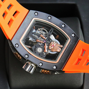 Luxury <strong>Watches</strong> for <strong>Men</strong> 52-01 Style Skull Tourbillon Black Ceramic Case Gold Skull Manual Mechanical <strong>Watch</strong> Skeleton Wristwatch - Product Image 6