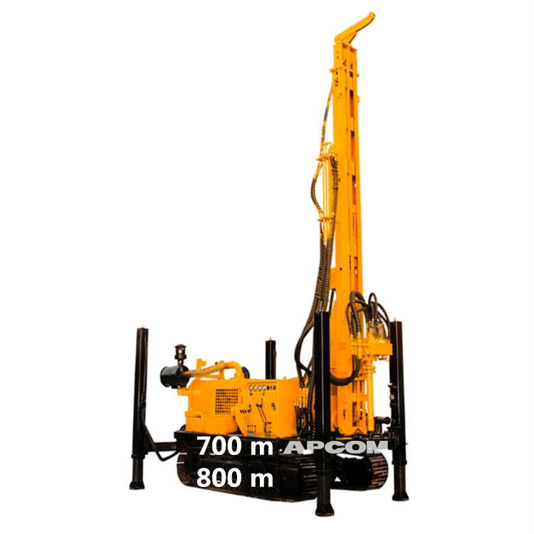 Fourrage de puits Machine APCOM 800 700 m Rotatif Chenille Montée Bien drillingrig 800m 700 m de Forage de puits d'eau plate-for