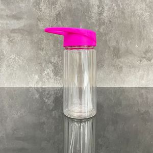 US Warehouse 10oz 15oz Double Wall Snow Globe <b>Plastic</b> <b>Cup</b> With Strap Flip Top Lid Pre Drilled Acrylic Kids Water Bottle Tumbler - Product Image 2