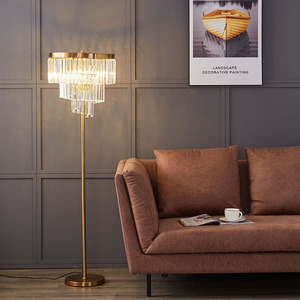 Thiết Kế Hiện Đại Trang Trí Góc Đứng Độc Đáo Khách Sạn Phòng Khách Sang Trọng Vàng Cổ Điển Thủy Tinh Pha Lê Led Đèn Sàn - Product Image 4