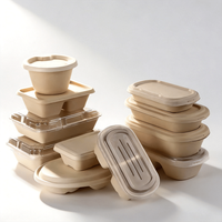 Groothandel Biologisch afbreekbare papieren wegwerp lunchboxen voor eten, cateringcontainers voor sushi, salade en noedels