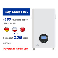 Port komunikasi kaleng baterai Lithium isi ulang, 5KW 10KW sistem tenaga surya gantung dinding dengan 48V 51.2V 100AH 200AH LiFePO4