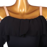 Nouveau haut de danse moderne une pièce à col intégré, haut de danse de salon à manches longues, haut de danse latine une pièce