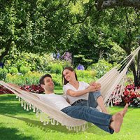 Hamac double suspendu pliable, durable et traditionnel, avec accessoires, pour l'ameublement extérieur