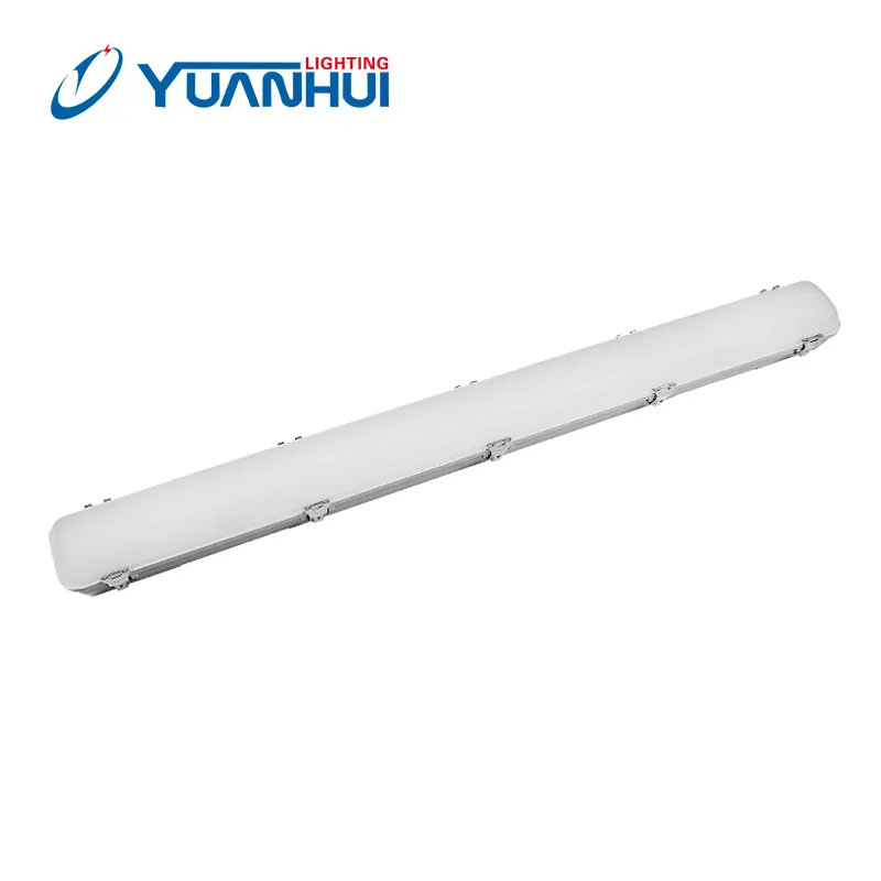 Lampu Led Tahan Air 1200Mm Cct 2700-6500K Plafon Bercahaya IP66 Lampu Linier Badan GRP Lampu Pasokan Industri