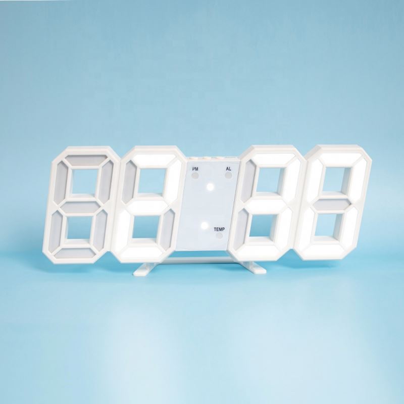 Горячая Распродажа Ins Современный домашний декор 3 уровня яркости ночник Настенный настольный 3D Белый Цифровой светодиодный Будильник