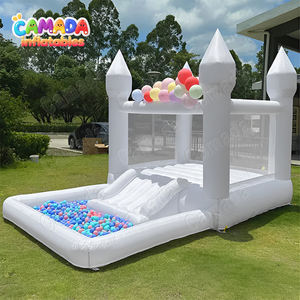 Castillo Inflable Blanco para Niños, Casa de Brinco Comercial, Piscina de Pelotas, Protección UV, Retardante de Llama, 2 Años de Garantía - Product Image 4