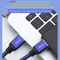 G2 kabel USB Tipe C ke Tipe C, kabel OFC kepang cepat mengisi Data kabel ekstensi daya USB kabel Audio pria KE pria hitam