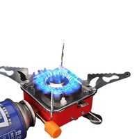 Mini réchaud à gaz butane pliable carré, brûleur portable Lotus pour le camping en plein air