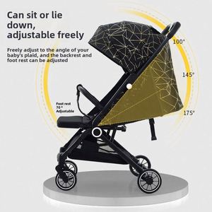 Poussette portable légère pour bébé, chariot enfant haute position, roues EVA, ceinture de sécurité à cinq points, <span class=keywords><strong>confort</strong></span> en déplacement, acier inoxydable - Product Image 2