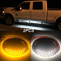 2PC 62inch LED Strip Light Kits pour Voitures Camions Blanc/Ambre Signaux de Courtoisie Bande Fusible 12V Marqueur Latéral Nouveau
