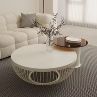 Table basse en métal mobile de luxe, durable, style moderne minimaliste, ronde, Rosegia, facile à nettoyer, pour salon, meubles de maison