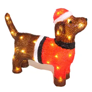 Fournisseurs de gros Nouveau chien mignon Décoration acrylique lumière LED étanche Lumière blanche chaude pour une utilisation intérieure et extérieure