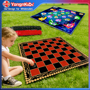 Juego de <span class=keywords><strong>Damas</strong></span> Plegable 2 en 1, Portátil, Grande, para Interior y Exterior, en Negro y Rojo, Venta al Por Mayor - Product Image 1