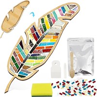 Kit de mosaïque de feuilles de couleurs mélangées créatif coloré décoration de la maison peinture bricolage carreaux de mosaïque artisanat d'art pour adultes enfants