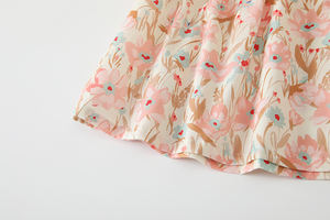 ชุดเดรสคอกลมแขนกุดยาวถึงเข่าระบายอากาศได้ดีเป็นมิตรกับสิ่งแวดล้อมสำหรับฤดูร้อนของเด็กผู้หญิงกระโปรงเด็กผ้าฝ้ายลายดอกไม้สวมใส่สบาย - Product Image 6