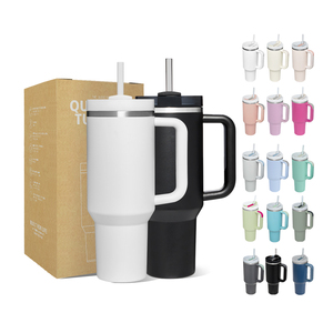 2025 Factory New 40oz Stainless Steel <b>Glitter</b> Pink American Style Tumbler Handle Straw Travel Cup for Back School Camping Use - Product Image 1