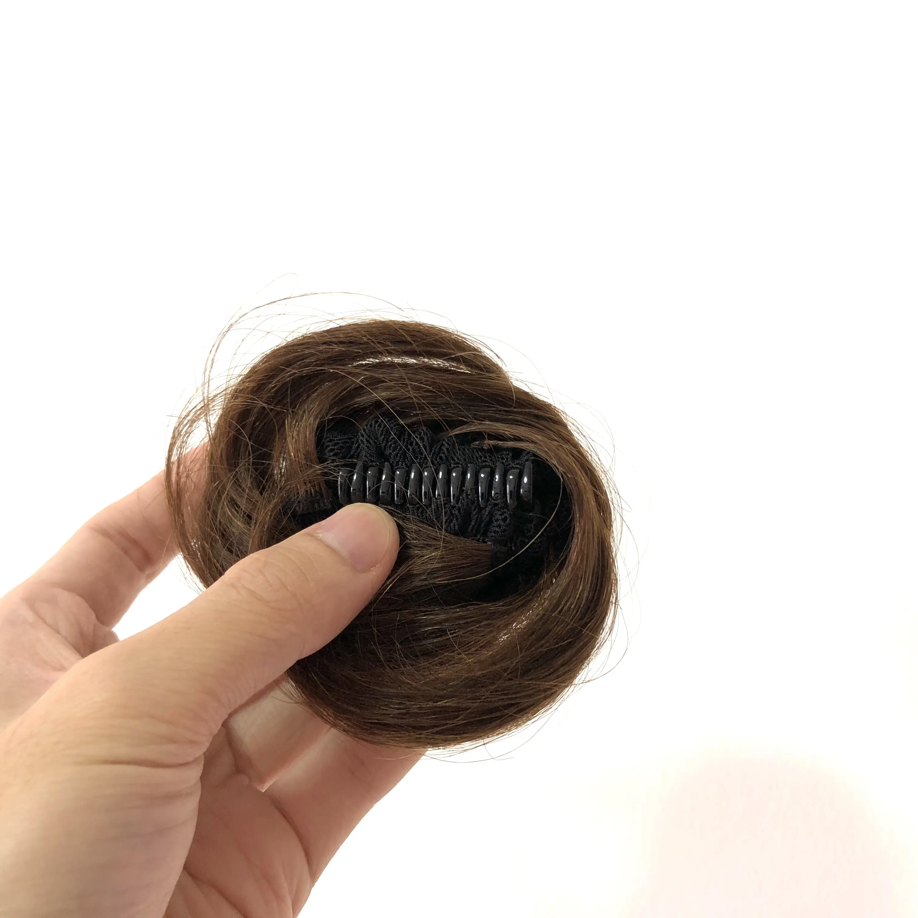 Moño de pelo sin procesar brasileño para mujer, de pelo Natural de buena calidad donut, clip en el pelo, AU 100