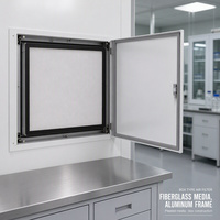Filtre à air pour panneau HVAC à plis profonds en fibre de verre avec cadre en aluminium pour salle blanche et unité de traitement d'air (UTA)