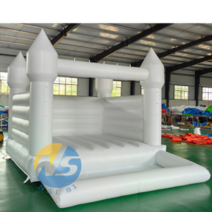 Château gonflable commercial blanc à toit pointu avec piscine à balles, pour adultes, <span class=keywords><strong>location</strong></span> pour fêtes de mariage - Product Image 1