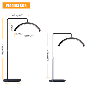 FOSOTO Flexible Cosmetics <strong>Pink</strong> Lashes <strong>Lamp</strong> Lash Light for Beauty Bed Half Moon <strong>Lamp</strong> for Eyelash Salon Makeup Tattoo <strong>Floor</strong> <strong>Lamps</strong> - Product Image 4