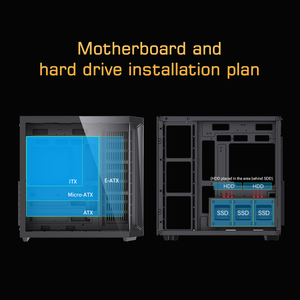 Lovingcool casing Pc Gaming, casing komputer Atx hitam game Logo kustom desain kaca Tempered gaya baru - Product Image 2