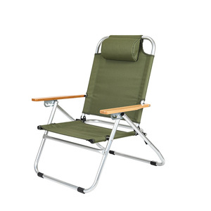 Chaise de camping pliante portable d'extérieur avec cadre en alliage d'aluminium, dossier réglable, chaise inclinable de jardin pour la sieste - Product Image 2