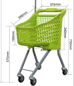 Yitui Le chariot de supermarché en plastique coloré pour enfants petit chariot à jouets pour mère-magasin de bébé et magasin de machines à poupées - Product Image 2