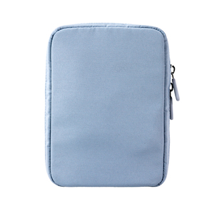 Bolsa de papelería de PVC azul claro con bolsillo frontal transparente y lindos parches de dibujos animados, tamaño A5 - Product Image 3
