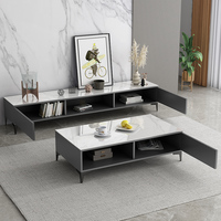 Meuble TV noir simple moderne et combinaison de table basse pour petite maison pour salon jaune nord meubles en bois