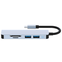 Hub USB C 3.0 Type C 5 en 1, adaptateur multi-splitter avec lecteur de carte TF SD pour Macbook Pro 13 15 Air Pro PC, accessoires informatiques