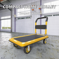 Portable 90*60 500kg chariot de Transport à domicile pliable Double faisceau tracteur remorque voiture plate-forme à quatre roues pour petit espace