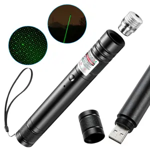 Pointeurs Ngoài Trời Đồ Chơi Laser Sao Màu Xanh Lá Cho Mèo Thú Cưng Đèn Pin Sạc USB Sao Đèn Chiếu Laser Xanh Lục Đỏ Bút 303